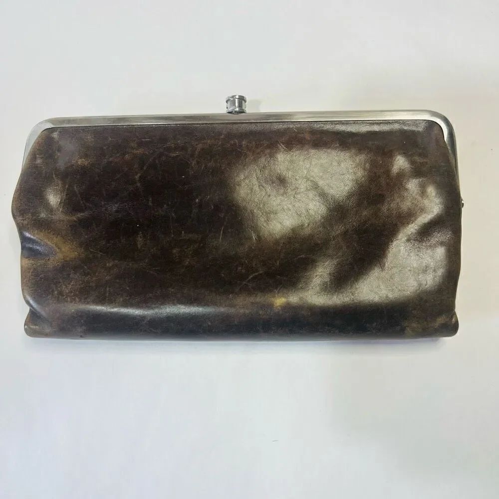Hobo Brown Leather Large Wallet Coin Card